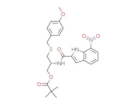 2,2-dimethyl-propionic acid (R)-3-(4-methoxy-benzylsulfanyl)-2-[(7-nitro-1H-indole-2-carbonyl)-amino]-propyl ester