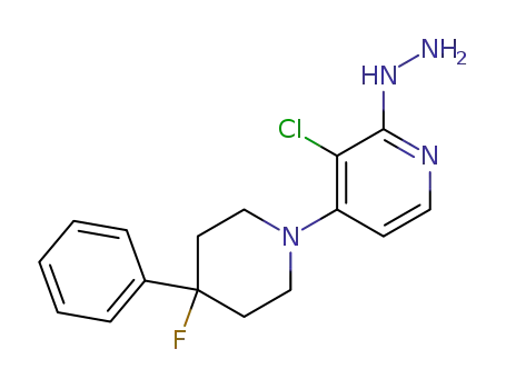 Molecular Structure of 1254981-22-0 ((3'-chloro-4-fluoro-4-phenyl-3,4,5,6-tetrahydro-2H-[1,4']bipyridinyl-2'-yl)hydrazine)