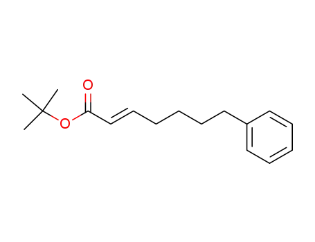 Molecular Structure of 193550-51-5 (2-Heptenoic acid, 7-phenyl-, 1,1-dimethylethyl ester, (2E)-)