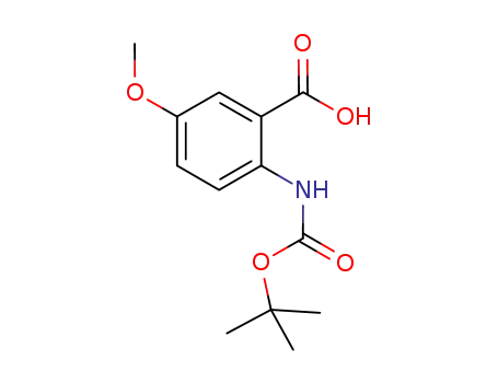Molecular Structure of 262614-64-2 (Benzoic acid, 2-[[(1,1-dimethylethoxy)carbonyl]amino]-5-methoxy- (9CI))