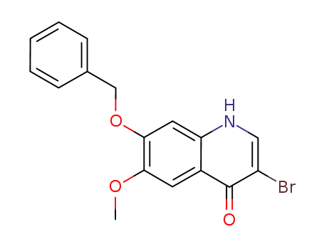 Molecular Structure of 914490-22-5 (4(1H)-Quinolinone, 3-bromo-6-methoxy-7-(phenylmethoxy)-)