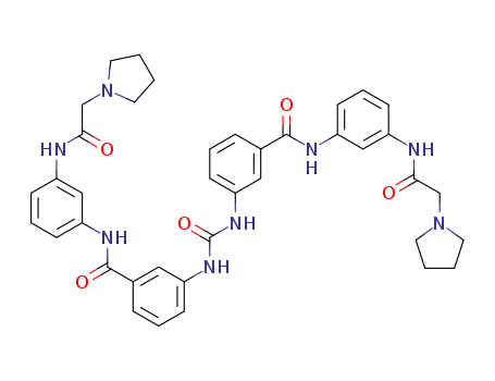 Molecular Structure of 1070977-76-2 (1,3-bis(3-(3-(2-(pyrrolidin-1-yl)acetamido)phenylcarbamoyl)phenyl)urea)
