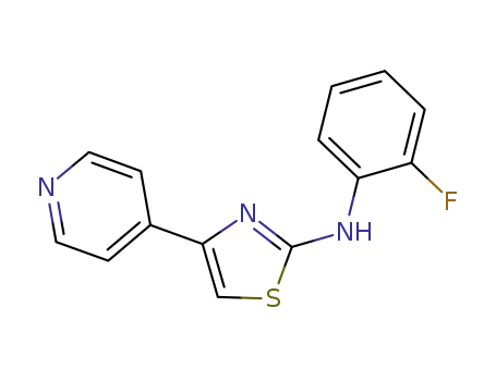 Molecular Structure of 696628-51-0 (N-(2-fluorophenyl)-4-(4-pyridinyl)-1,3-thiazol-2-amine)