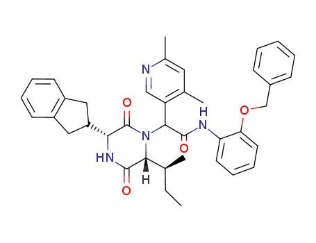 2-{(3R,6R)-3-(2,3-dihydro-1H-inden-2-yl)-6-[(1S)-1-methylpropyl]-2,5-dioxo-1-piperazinyl}-2-(4,6-dimethyl-3-pyridinyl)-N-{2-[(phenylmethyl)oxy]phenyl}acetamide