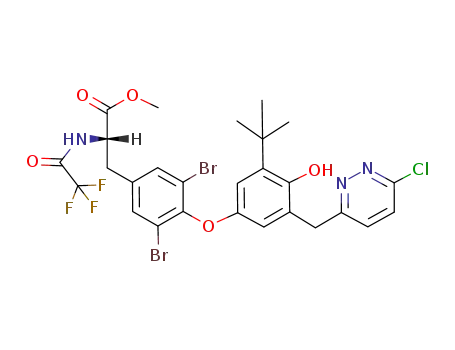 L-3,5-dibromo-3'-<(6-chloropyridazin-3-yl)methyl>-5'-t-butyl-N-trifluoroacetylthyronine methyl ester