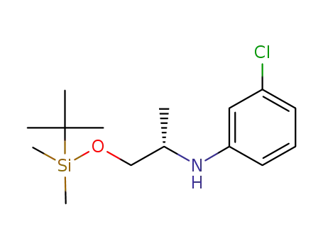 Molecular Structure of 1114547-44-2 ((S)-N-[1-{(tert-butyldimethylsilyl)oxy}propan-2-yl]-3-chloroaniline)