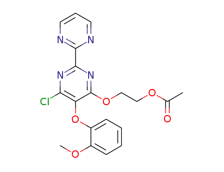 Molecular Structure of 1160515-46-7 (2-(5-(2-methoxy-phenoxy)-6-chloro-2-(pyrimidin-2-yl)pyrimidin-4-yloxy)ethanol acetyl ester)
