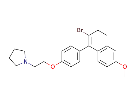 Molecular Structure of 180915-95-1 (1-{2-[4-(2-BROMO-6-METHOXY-3,4-DIHYDRO-1-NAPHTHYL)PHENOXY]ETHYL}PYRROLIDINE)