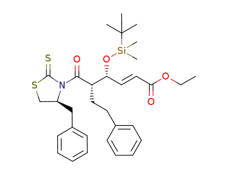 (2E,4R,5S)-5-[(4S)-4-benzyl-2-thioxo-thiazolidine-3-carbonyl]-4-(tert-butyl-dimethylsilanyloxy)-7-phenyl-hept-2-enoic acid ethyl ester