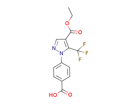 Molecular Structure of 700372-26-5 (4-(4-(ethoxycarbonyl)-5-(trifluoromethyl)-1H-pyrazol-1-yl)benzoic acid)