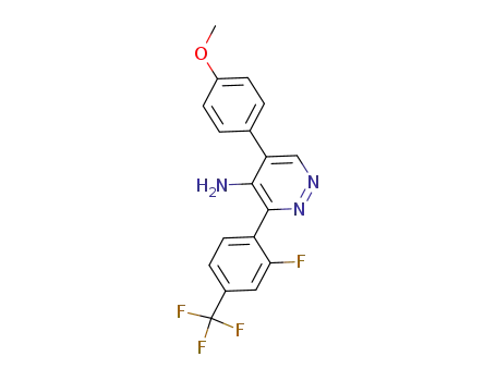 3-(2-fluoro-4-trifluoromethylphenyl)-5-(4-methoxyphenyl)pyridazin-4-ylamine