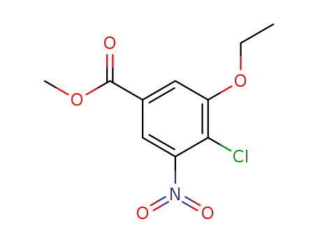 Molecular Structure of 909854-40-6 (Benzoic acid, 4-chloro-3-ethoxy-5-nitro-, methyl ester)