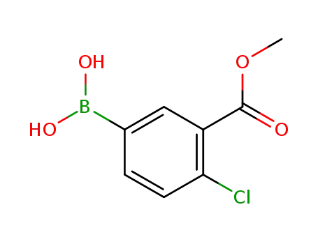 Molecular Structure of 874219-45-1 (4-CHLORO-3-(METHOXYCARBONYL)PHENYLBORONIC ACID)