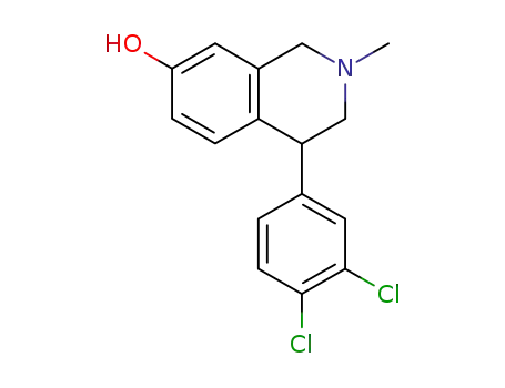 Molecular Structure of 34041-52-6 (4-(3,4-dichlorophenyl)-1,2,3,4-tetrahydro-7-hydroxy-2-methylisoquinoline)