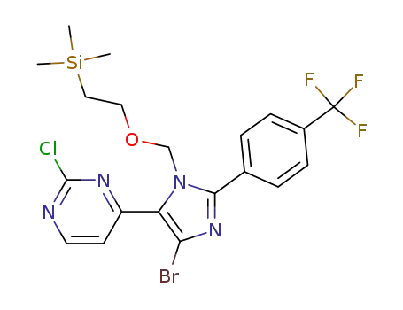 4-(4-bromo-2-(4-(trifluoromethyl)phenyl)-1-((2-(trimethylsilyl)ethoxy)methyl)-1H-imidazol-5-yl)-2-chloropyrimidine