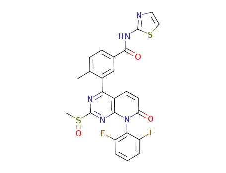 3-[8-(2,6-difluorophenyl)-2-(methylsulfinyl)-7-oxo-7,8-dihydropyrido[2,3-d]pyrimidin-4-yl]-4-methyl-N-1,3-thiazol-2-4lbenzamide