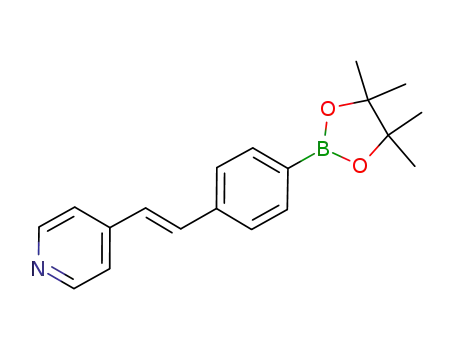 Molecular Structure of 1169942-94-2 (4-{2-[4-(4,4,5,5-tetramethyl-[1,3,2]-dioxaborolan-2-yl)-phenyl]-vinyl}-pyridine)