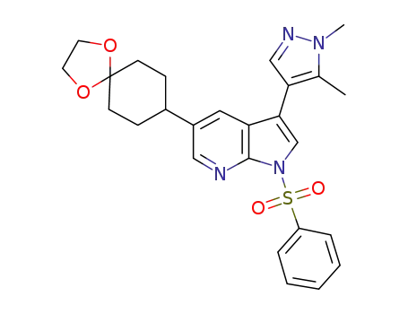 3-(1,5-dimethyl-1H-pyrazol-4-yl)-1-(phenylsulfonyl)-5-(1,4-dioxaspiro[4.5]decan-8-yl)-1H-pyrrolo[2,3-b]pyridine