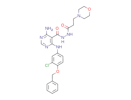 4-amino-6-(4-benzyloxy-3-chloro-phenylamino)-pyrimidine-5-carboxylic acid N'-(3-morpholin-4-yl-propionyl)-hydrazide