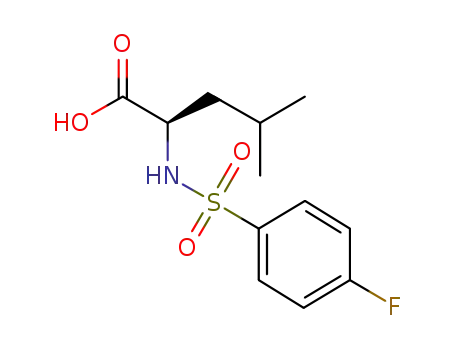 Molecular Structure of 251097-25-3 (2-([(4-FLUOROPHENYL)SULFONYL]AMINO)-4-METHYLPENTANOIC ACID)