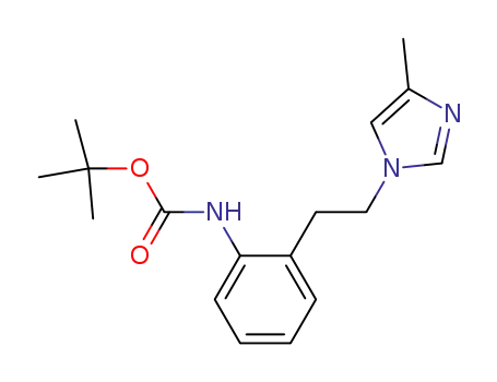 Molecular Structure of 892393-33-8 (2-(4-methyl-1H-imidazol-1-yl)-1-[2-[(tert-butoxycarbonyl)-amino]phenyl]ethane)