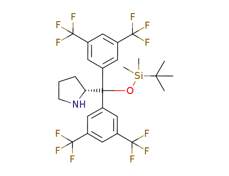 Molecular Structure of 1146629-74-4 ((R)-2-(bis(3,5-bis(trifluoromethyl)phenyl)(tert-butyldimethylsilyloxy)methyl)pyrrolidine)