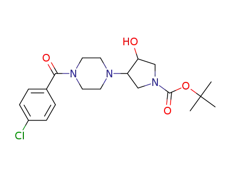 3-[4-(4-chloro-benzoyl)-piperazin-1-yl]-4-hydroxy-pyrrolidme-1-carboxylic acid tert-butyl ester