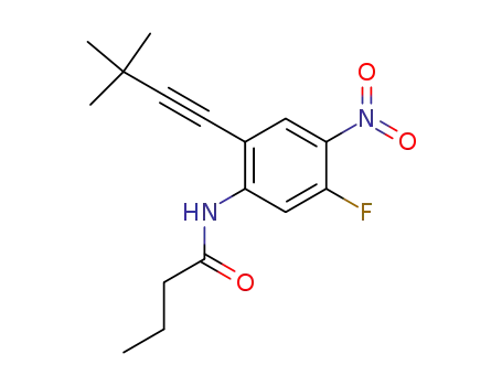 N-(2-(3,3-dimethylbut-1-ynyl)-5-fluoro-4-nitrophenyl)butyramide