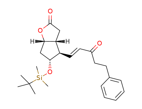 (3aR,4R,5R,6aS)-5-((tert-butyldimethylsilyl)oxy)-4-((E)-3-oxo-5-phenylpent-1-en-1-yl)hexahydro-2H-cyclopenta[b]furan-2-one