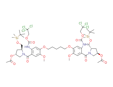 1,1'-[[(pentane-1,5-diyl)dioxy]bis[(2S,4R)-[5-methoxy-1,4-phenylene-2-(2,2,2-trichloroethoxycarbonylamino)]carbonyl]]bis[2-(tert-butyldimethylsilyloxymethyl)-4-hydroxyacetylpyrrolidine]