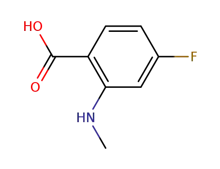 Molecular Structure of 128992-62-1 (4-Fluoro-2-(methylamino)benzoic acid)