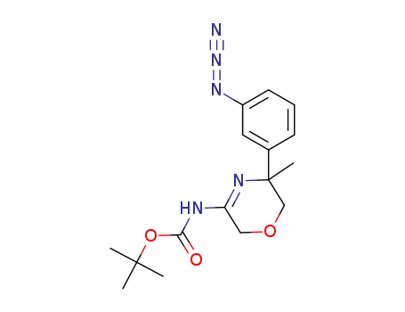 Molecular Structure of 1262858-71-8 ([5-(3-azido-phenyl)-5-methyl-5,6-dihydro-2H-[1,4]oxazin-3-yl]-carbamic acid tert-butyl ester)