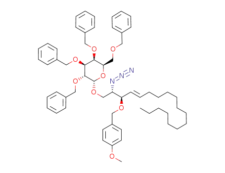 Molecular Structure of 853055-33-1 ((2S,3R,4E)-2-azido-3-O-para-methoxybenzyl-1-O-(2,3,4,6-tetra-O-benzyl-D-galactopyranosyl)-4-octadecene)