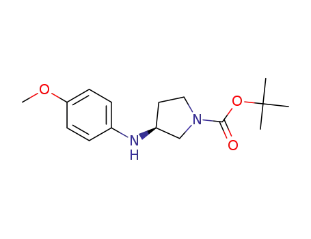 Molecular Structure of 915001-98-8 ((S)-3-(4-methoxyphenylamino)pyrrolidine-1-carboxylic acid tert-butyl ester)
