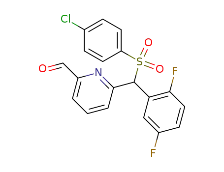 Molecular Structure of 820222-84-2 (2-Pyridinecarboxaldehyde,
6-[[(4-chlorophenyl)sulfonyl](2,5-difluorophenyl)methyl]-)