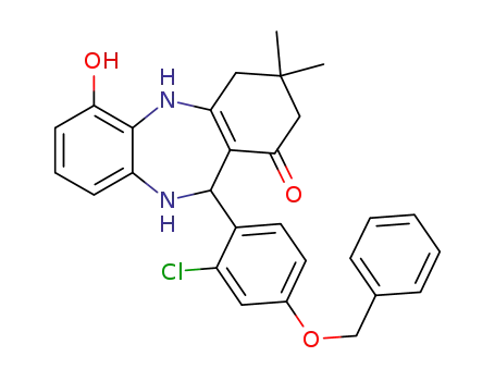 11-(4-benzyloxy-2-chlorophenyl)-6-hydroxy-3,3-dimethyl-2,3,4,5,10,11-hexahydro-dibenzo[b,e][1,4]diazepin-1-one