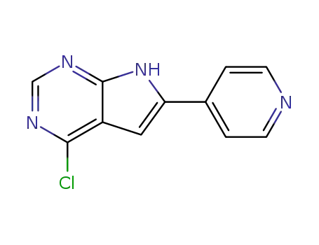 Molecular Structure of 1147939-21-6 (4-chloro-6-pyridin-4-yl-7H-pyrrolo[2,3-d]pyrimidine)