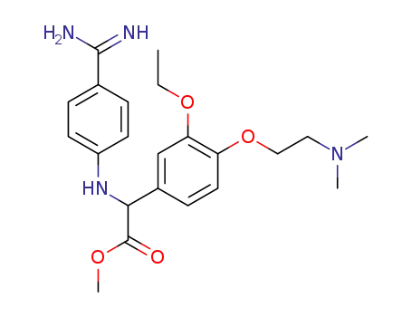 Molecular Structure of 883575-39-1 ((4-Carbamimidoylphenylamino)-(4-(2-dimethylaminoethoxy)-3-ethoxyphenyl)acetic acid methyl ester)