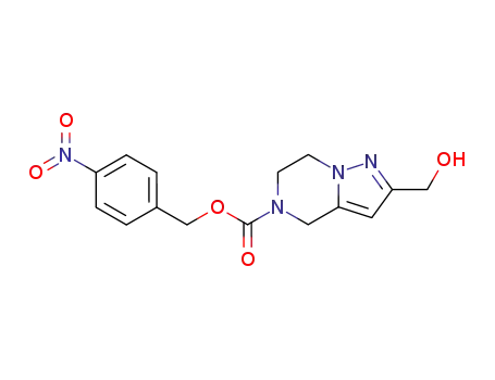 Molecular Structure of 623565-16-2 (Pyrazolo[1,5-a]pyrazine-5(4H)-carboxylic acid,
6,7-dihydro-2-(hydroxymethyl)-, (4-nitrophenyl)methyl ester)