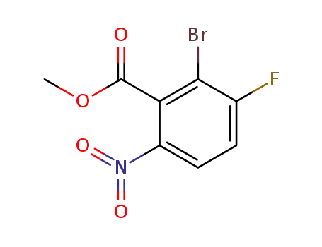 Molecular Structure of 881415-29-8 (Benzoic acid, 2-bromo-3-fluoro-6-nitro-, methyl ester)