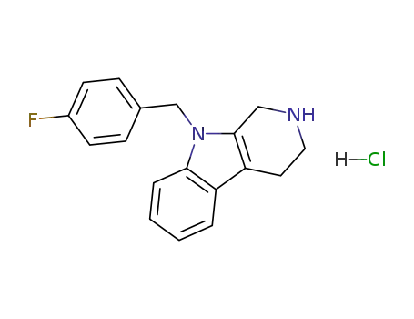 Molecular Structure of 311761-22-5 (9-{[4-(Fluoro)phenyl]methyl}-1,3,4,9-tetrahydro-2H-pyrido[3,4-b]-indole Mono Hydrochloride)