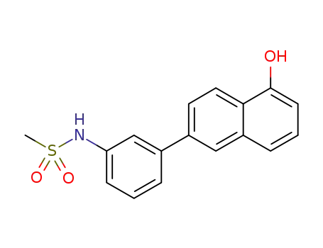 Molecular Structure of 1268826-31-8 (N-[3-(5-hydroxy-2-naphthyl)phenyl]methanesulfonamide)