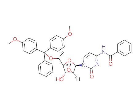 (1R,3R,4R,7S)-1-[1-(R)-(4,4'-dimethoxytrityloxy)ethyl]-3-(4-N-benzoyl-cytosin-1-yl)-2,5-dioxabicyclo[2.2.1]heptane