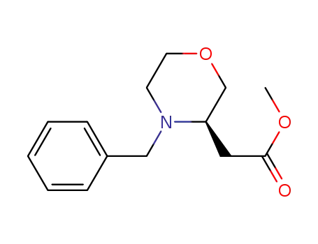 Molecular Structure of 917572-30-6 ((R)-(4-BENZYL-MORPHOLIN-3-YL)-ACETIC ACID METHYL ESTER)