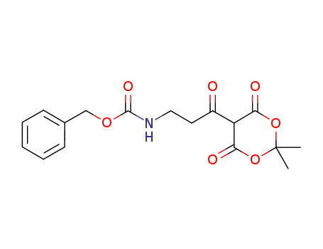 Molecular Structure of 1246303-67-2 ([3-(2,2-dimethyl-4,6-dioxo-[1,3]dioxan-5-yl)-3-oxo-propyl]-carbamic acid benzyl ester)
