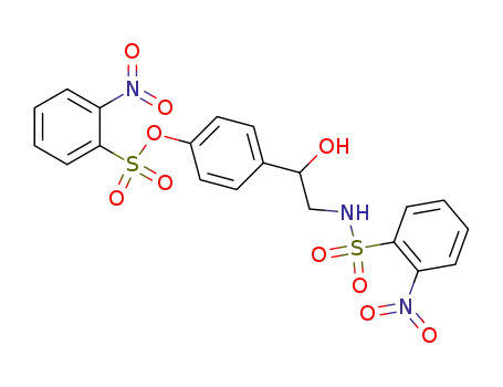Molecular Structure of 941584-96-9 (4-(1-Hydroxy-2-(2-nitrophenylsulfonamido)ethyl)phenyl 2-nitrobenzenesulfonate)