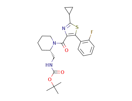 (S)-{1-[2-cyclopropyl-5-(2-fluoro-phenyl)-thiazole-4-carbonyl]-piperidin-2-ylmethyl}-carbamic acid tert-butyl ester