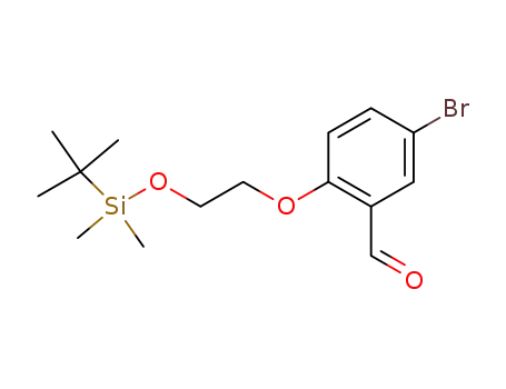 Molecular Structure of 949027-49-0 (5-bromo-2-(2-(tert-butyldimethylsilyloxy)ethoxy)benzaldehyde)