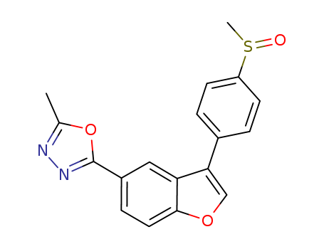 TCS 2002;2-Methyl-5-[3-[4-(Methylsulfinyl)phenyl]-5-benzofuranyl]-1,3,4-oxadiazole