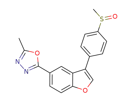Molecular Structure of 1005201-24-0 (2-Methyl-5-[3-[4-(methylsulfinyl)phenyl]-5-benzofuranyl]-1,3,4-oxadiazole)